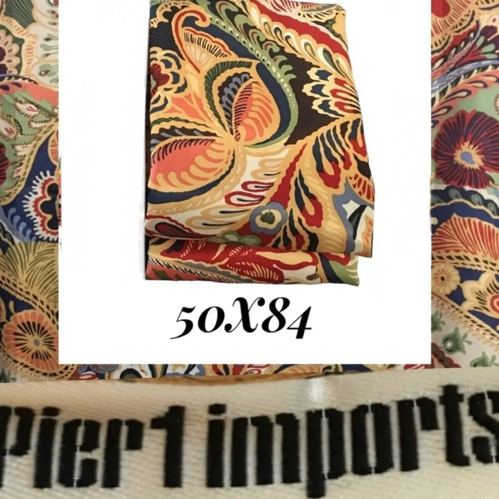 PIER 1 IMPORTS Rare HTF Vibrant Paisley Lined Curtain Panels 50x84 Pair Boho